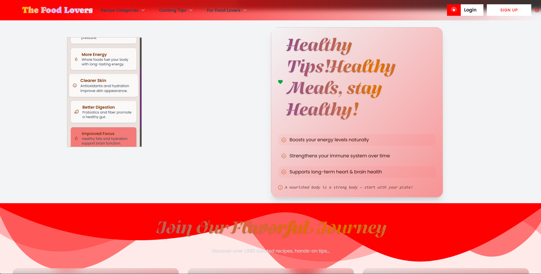Food Lovers — Recipe Platform with 1,000+ Recipes